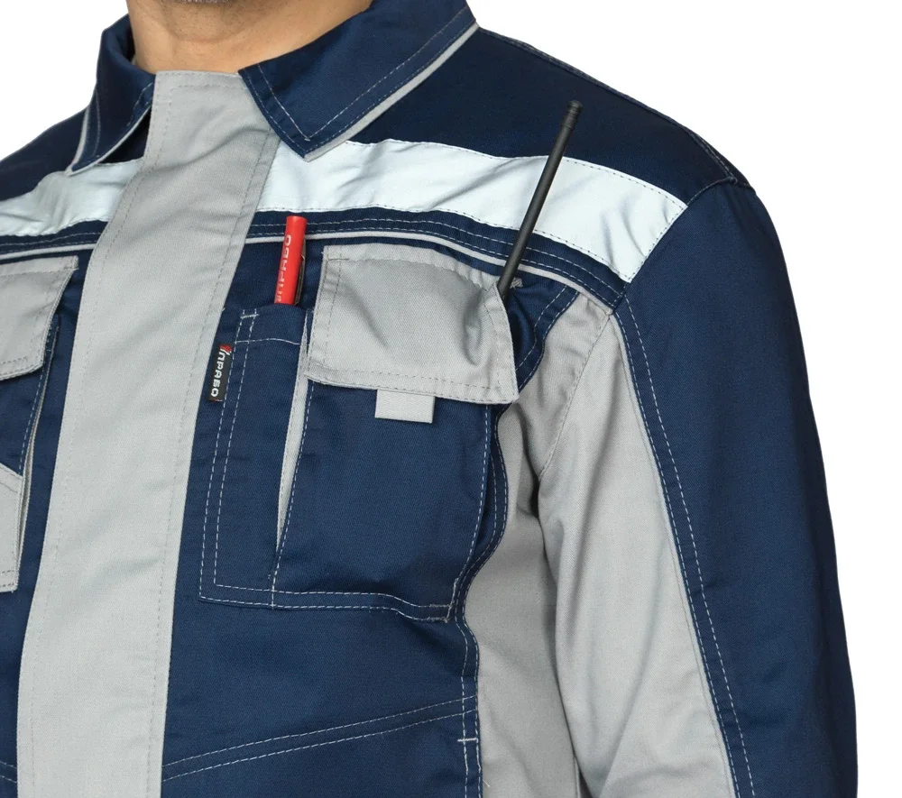 Костюм мужской "Бренд Корпоратив 2020" темно-синий/светло-серый (куртка и полукомбинезон) - фото 9
