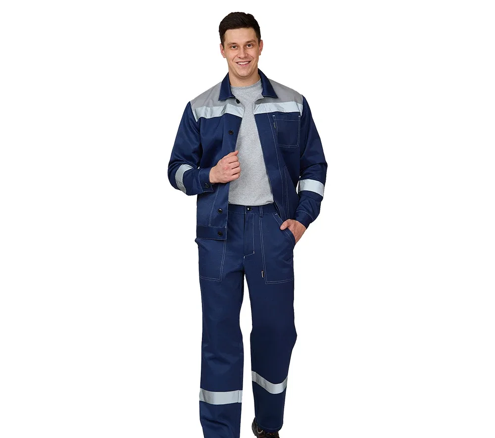 Костюм мужской "Пантеон СОП" синий/серый (куртка и брюки) - фото 3