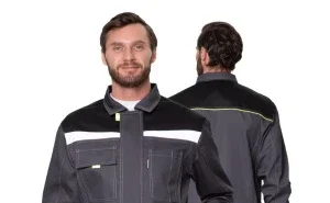 Костюм мужской "Профессионал 1" серый/чёрный (куртка и брюки) - фото 16