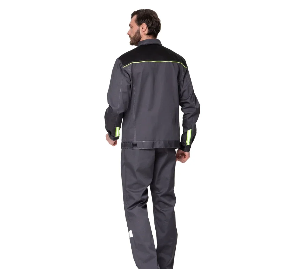 Костюм мужской "Профессионал 1" серый/чёрный (куртка и брюки) - фото 7