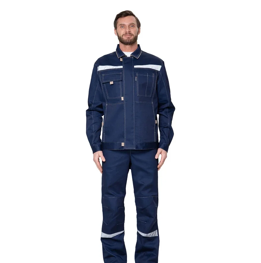 Костюм мужской "Профессионал 1" синий/бежевый (куртка и брюки) - фото 3