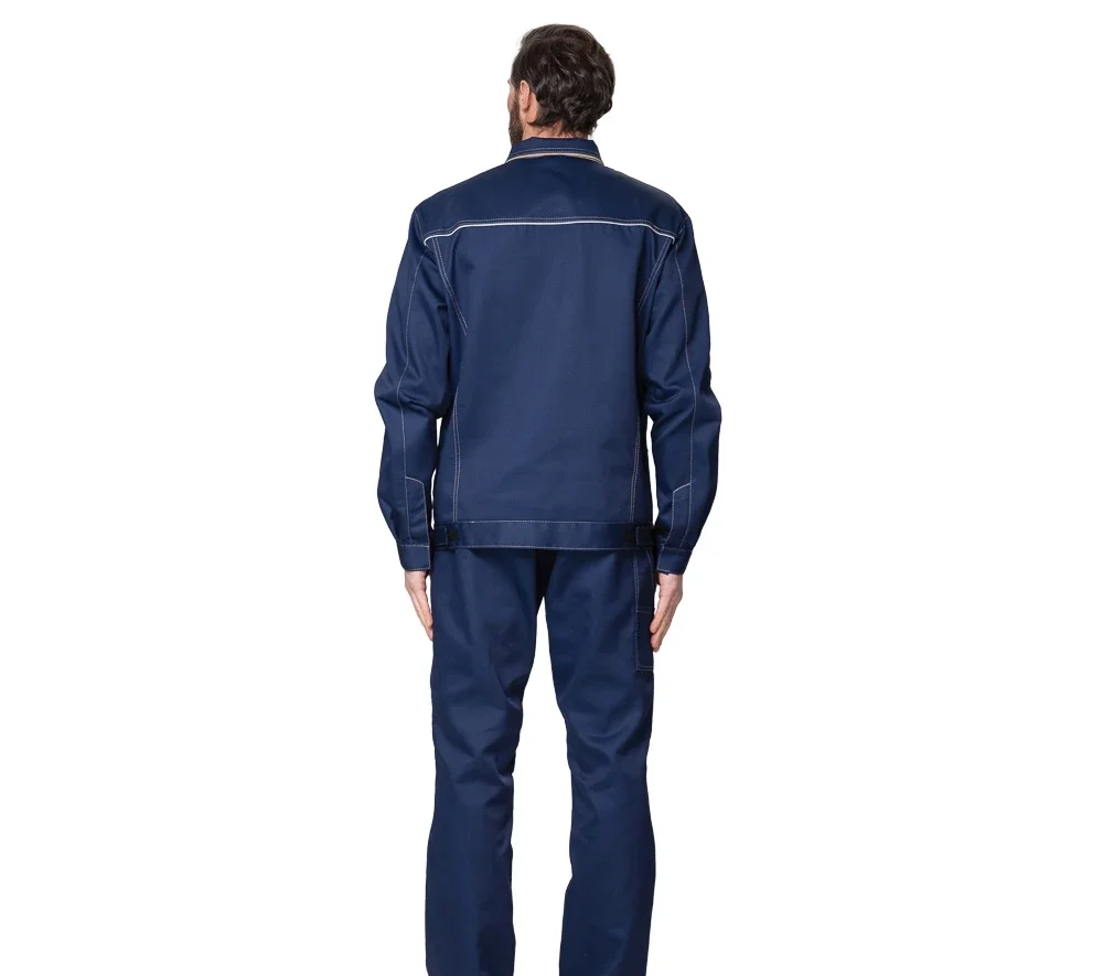 Костюм мужской "Профессионал 1" синий/бежевый (куртка и брюки) - фото 7