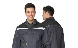 Костюм мужской летний "Профессионал 2 СОП" тёмно-серый/чёрный (куртка и полукомбинезон) - фото 14