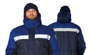 Костюм антистатический мужской утеплённый "Антистат" тёмно-синий/василёк (куртка и брюки) - фото 18