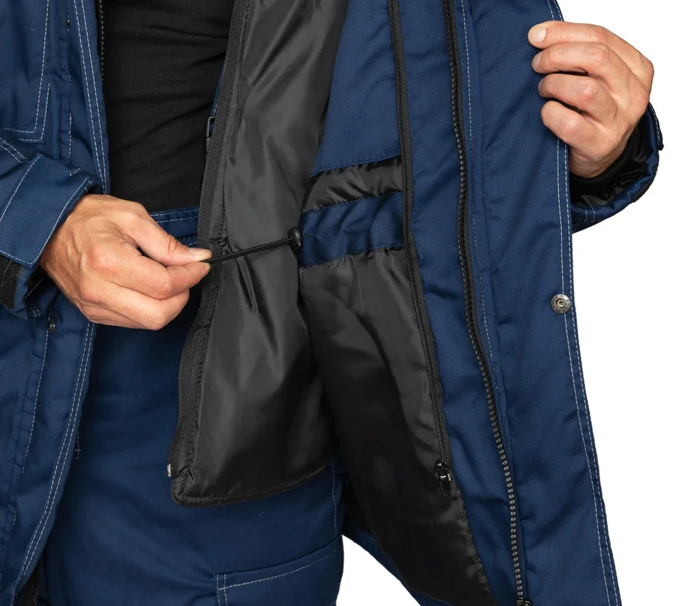 Костюм мужской утеплённый "Азимут" синий/чёрный (куртка и брюки) - фото 13