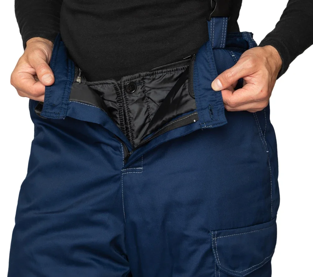 Костюм мужской утеплённый "Азимут" синий/чёрный (куртка и брюки) - фото 17