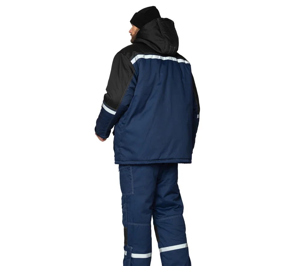 Костюм мужской утеплённый "Азимут" синий/чёрный (куртка и брюки) - фото 5