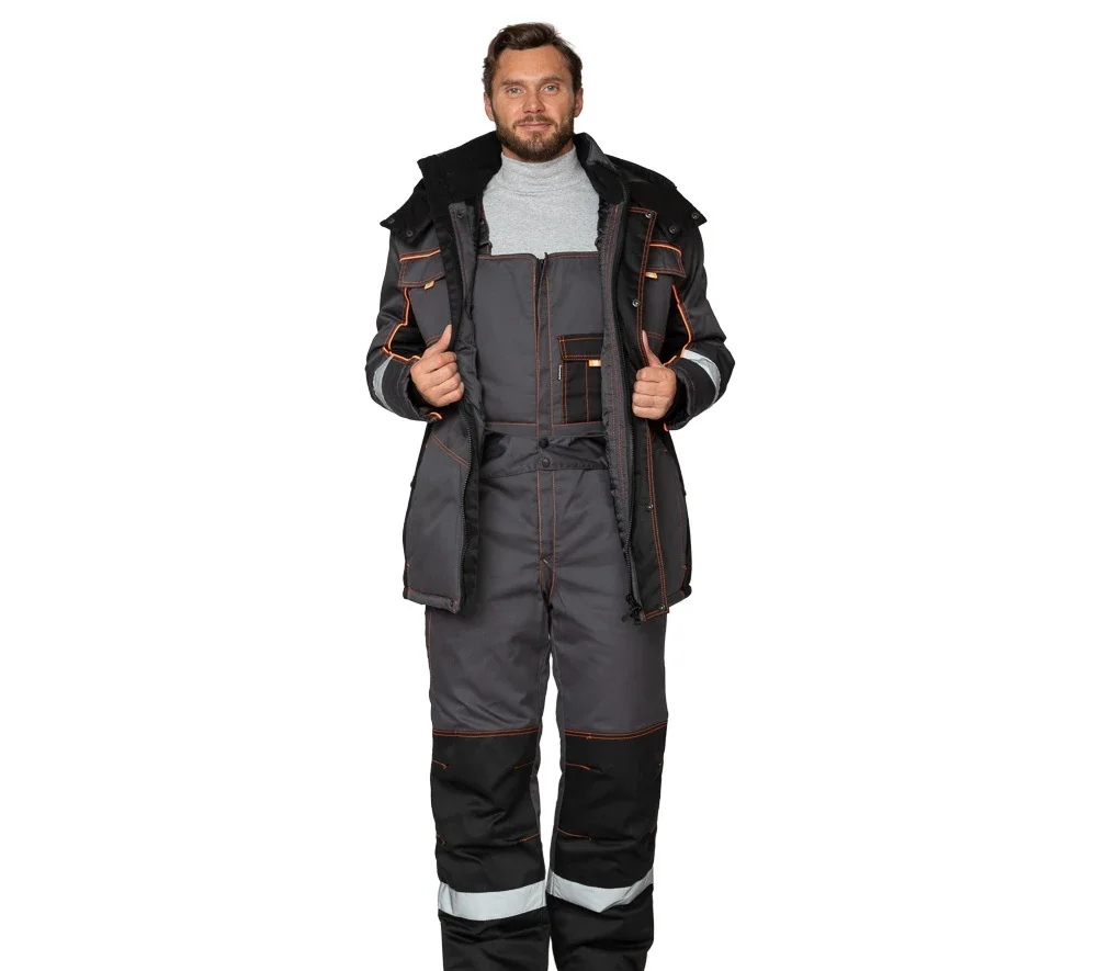 Костюм мужской утеплённый "Бренд Ультра" тёмно-серый/чёрный - фото 4