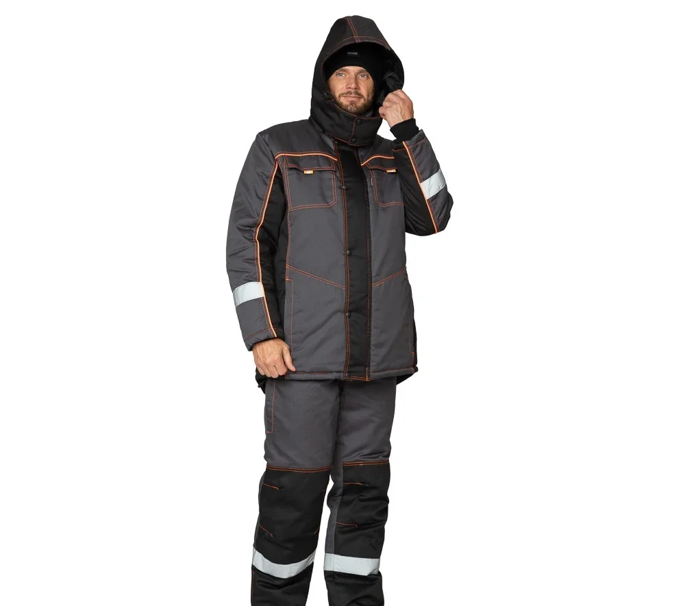 Костюм мужской утеплённый "Бренд Ультра" тёмно-серый/чёрный - фото 5