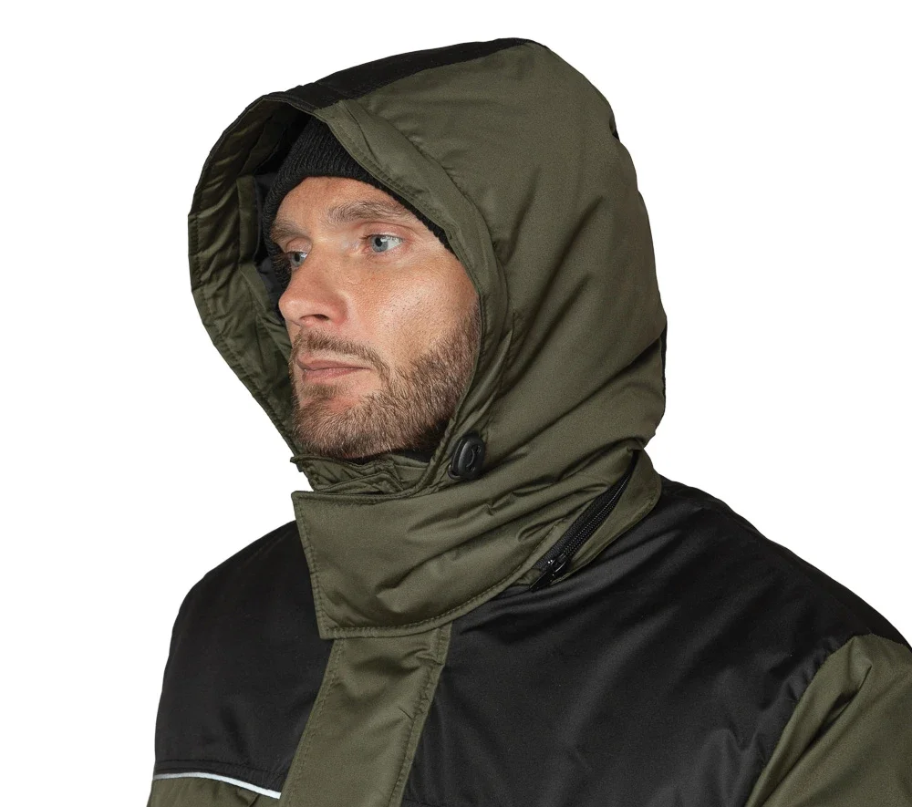 Костюм мужской утеплённый "Универсал-Т" хаки/чёрный со съёмной подстежкой - фото 15