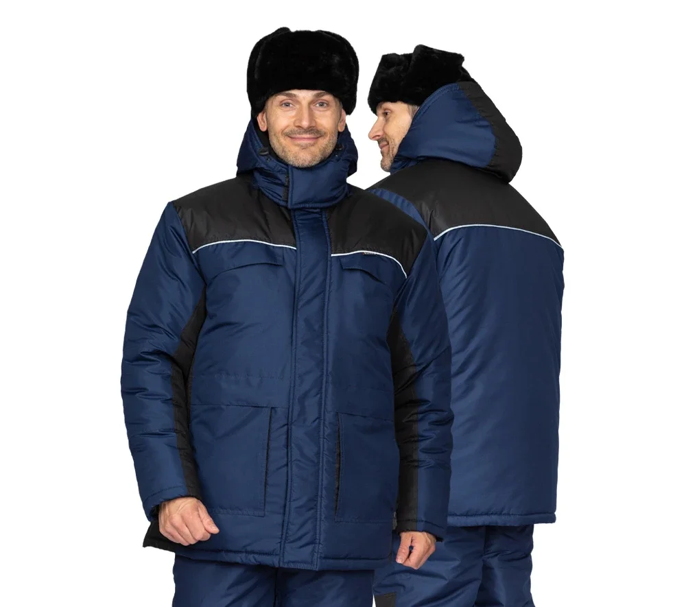 Костюм мужской утеплённый "Универсал-Т" синий/чёрный со съёмной подстежкой - фото 1