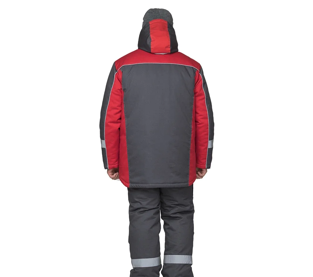 Костюм мужской утеплённый "Бренд К" тёмно-серый/красный - фото 5
