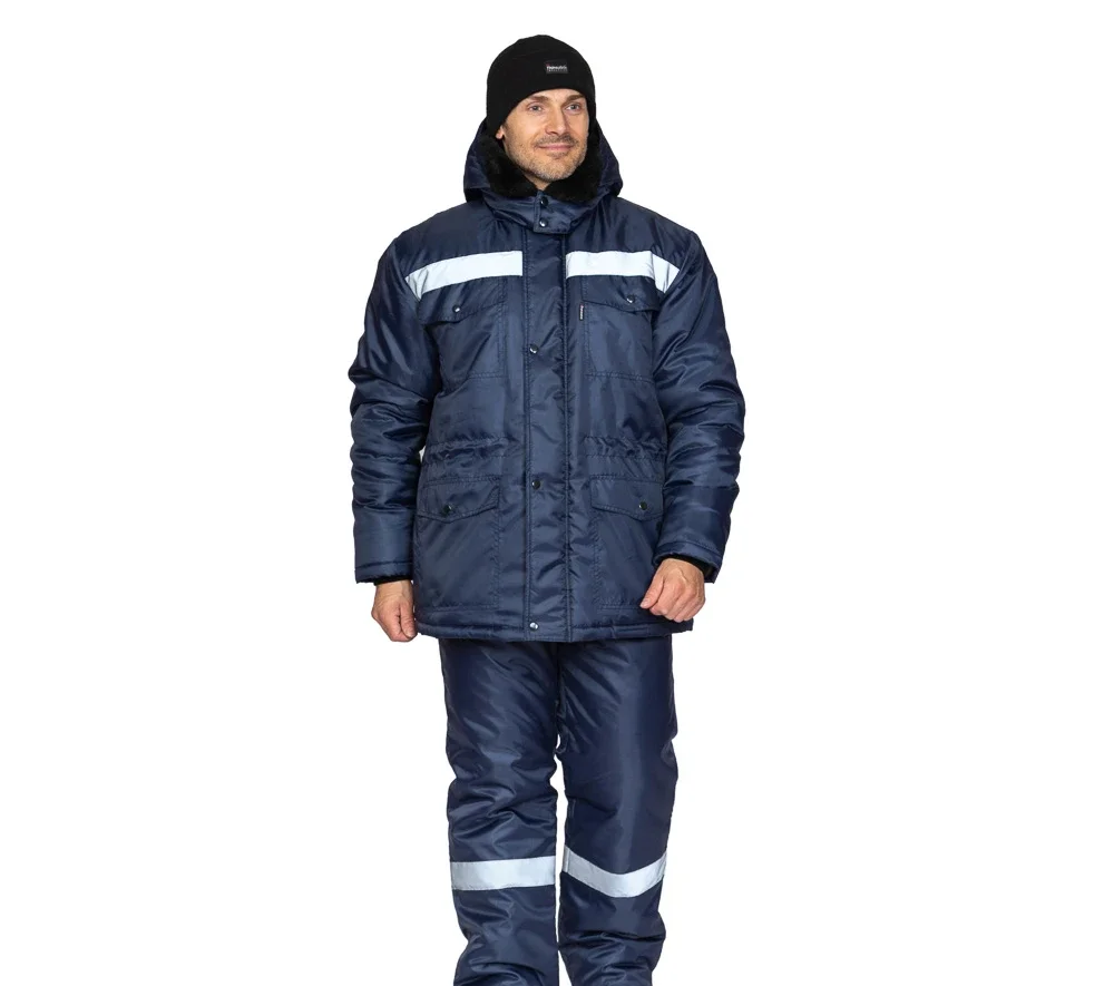 Костюм мужской утеплённый "Мастер 1" синий (куртка и брюки) - фото 2