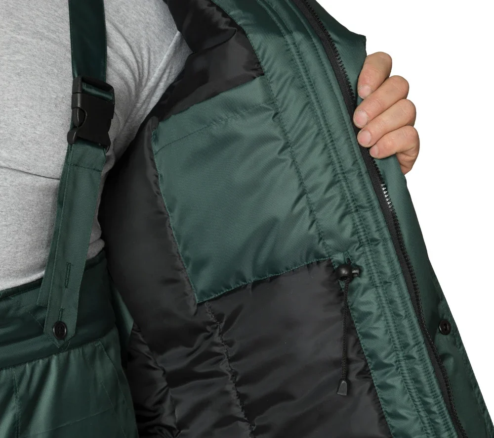 Костюм мужской утеплённый "Мастер 1" зелёный (куртка и брюки) - фото 11