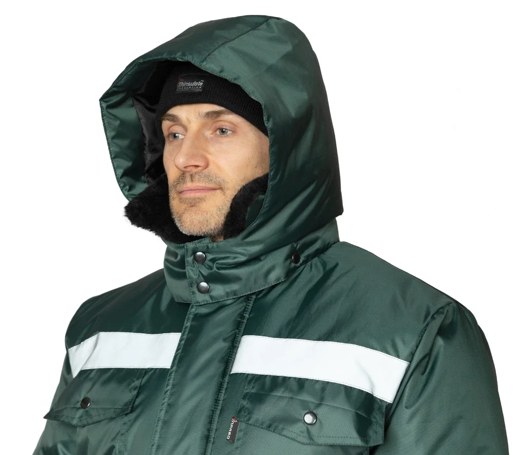 Костюм мужской утеплённый "Мастер 1" зелёный (куртка и брюки) - фото 12