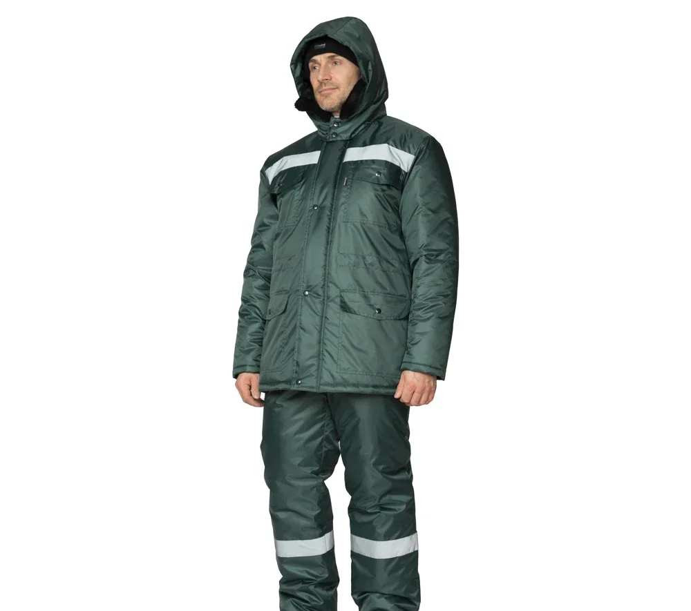 Костюм мужской утеплённый "Мастер 1" зелёный (куртка и брюки) - фото 4