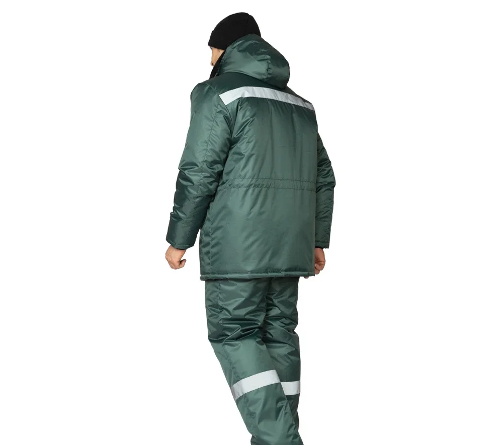 Костюм мужской утеплённый "Мастер 1" зелёный (куртка и брюки) - фото 7