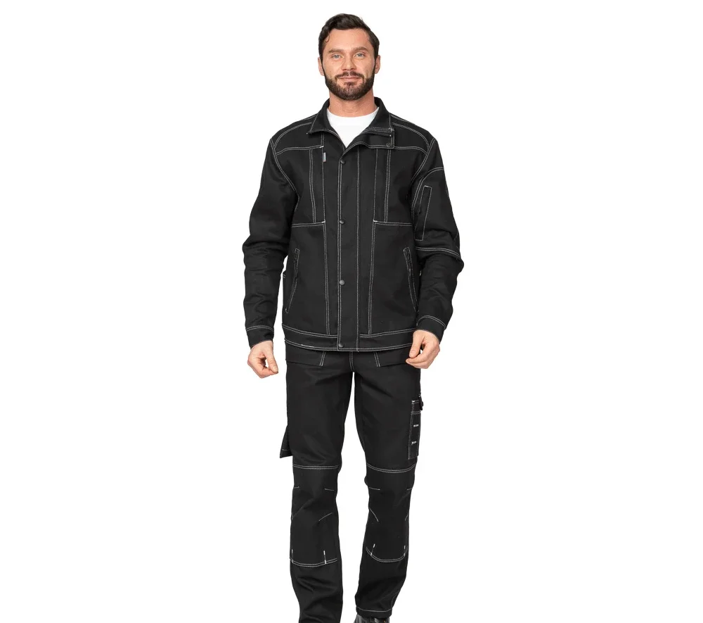 Костюм мужской "Викинг 2021" чёрный (куртка и брюки) - фото 3