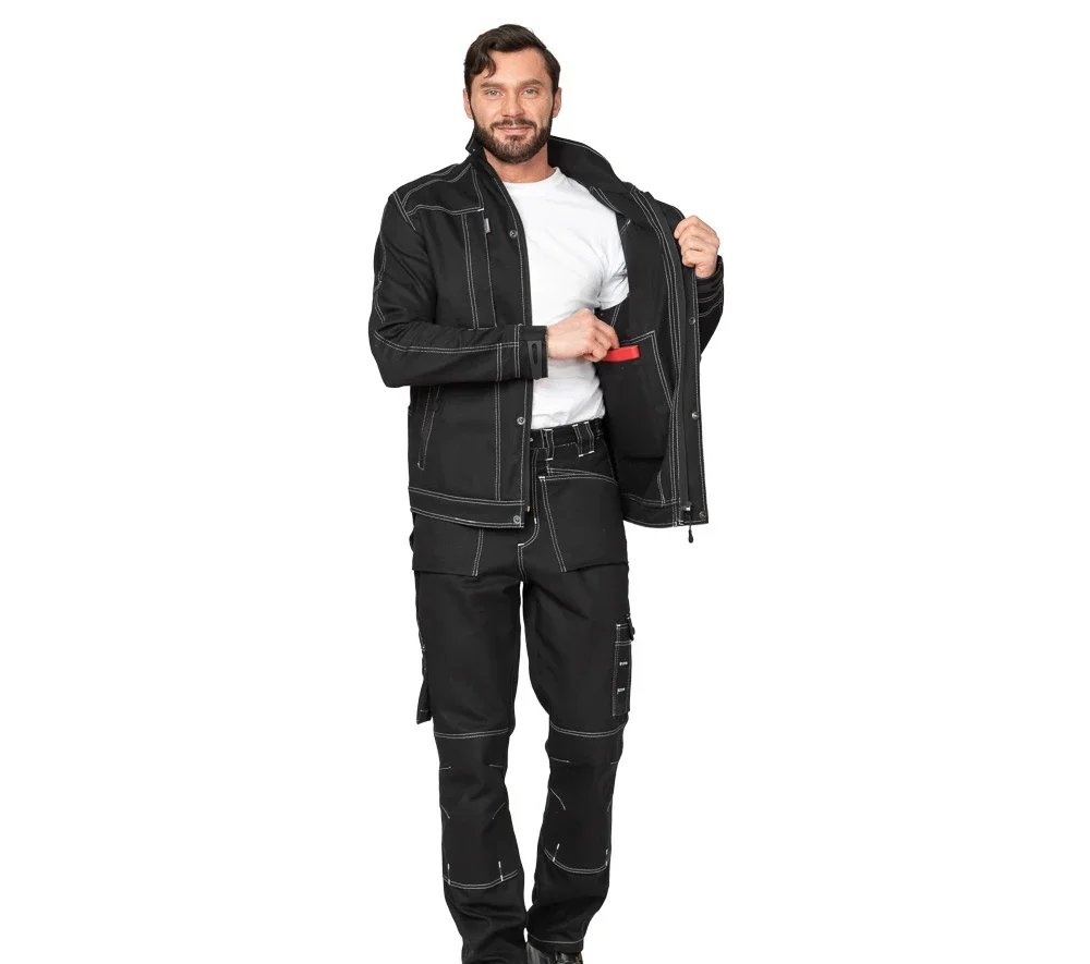 Костюм мужской "Викинг 2021" чёрный (куртка и брюки) - фото 7