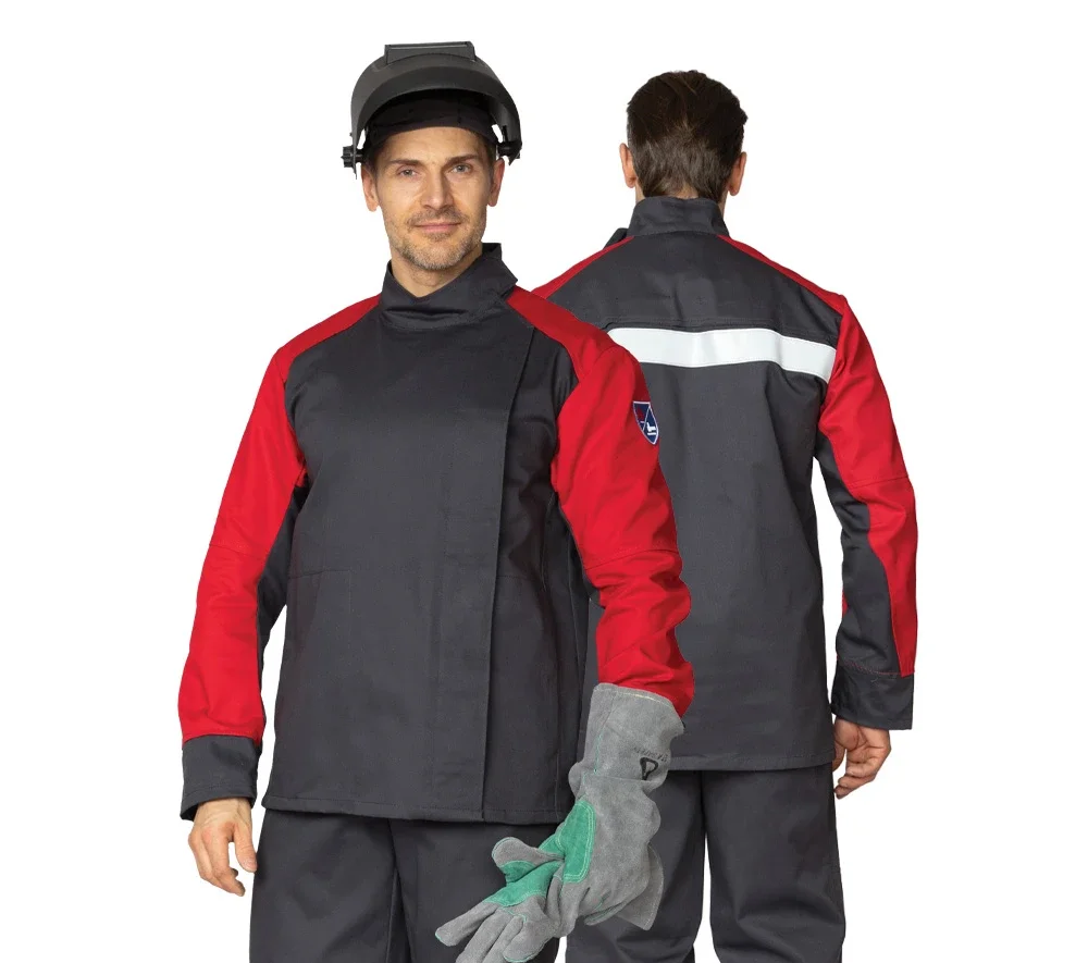 Костюм огнестойкий "Гектор" серый/красный 1 класса защиты (куртка и брюки) - фото 1
