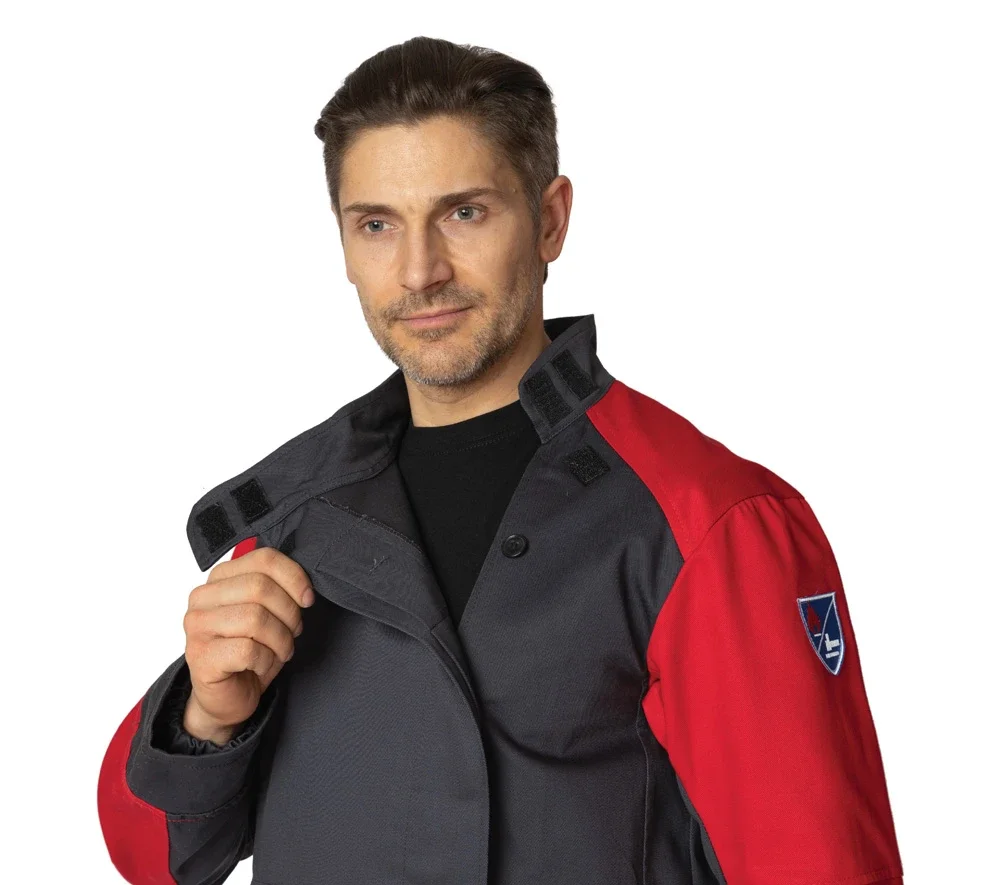 Костюм огнестойкий "Гектор" серый/красный 1 класса защиты (куртка и брюки) - фото 10