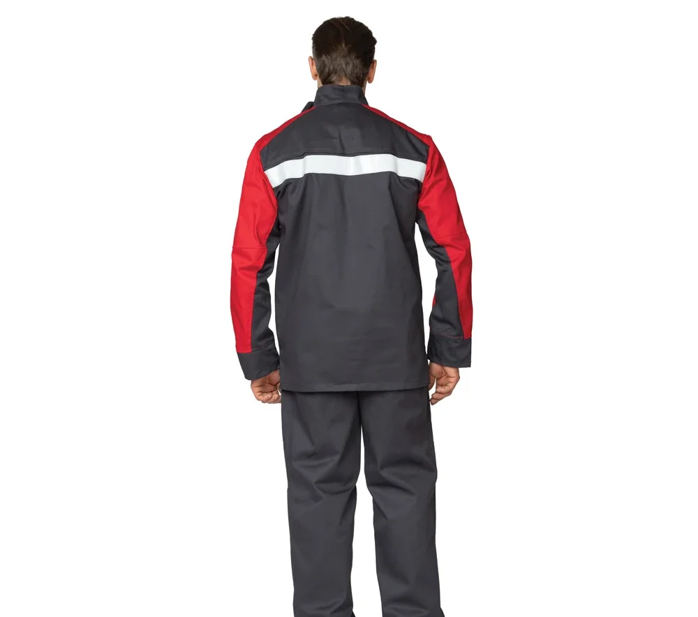 Костюм огнестойкий "Гектор" серый/красный 1 класса защиты (куртка и брюки) - фото 5