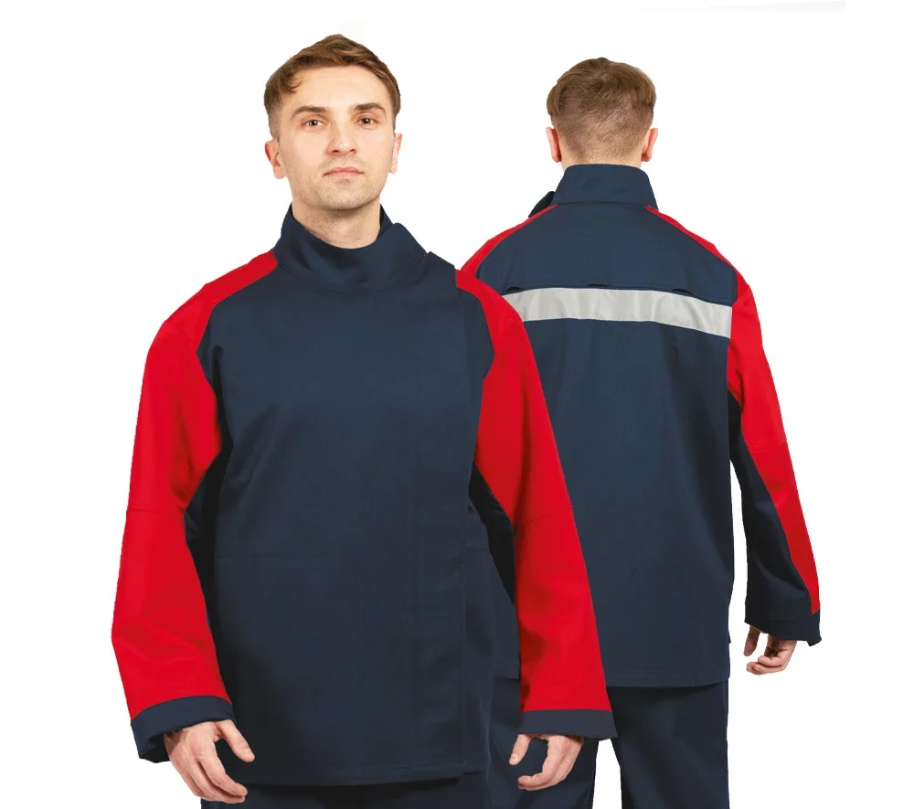 Костюм огнестойкий "Гектор" синий/красный 1 класса защиты (куртка и брюки) - фото 1