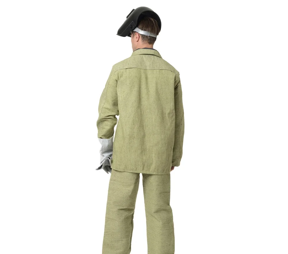 Костюм сварщика брезентовый хаки 1 класса защиты (куртка и брюки) - фото 3