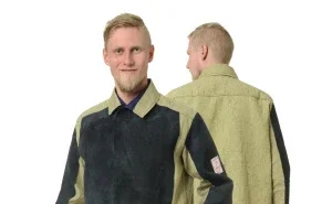 Костюм сварщика чёрный/бежевый со спилком площадью покрытия 2,3 м² (куртка и брюки) - фото 5