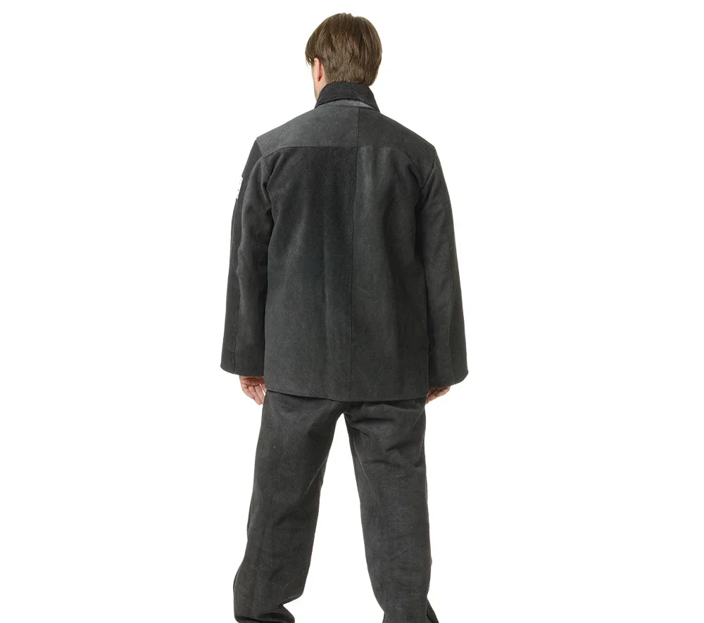 Костюм сварщика цельноспилковый чёрный 2 класса защиты (куртка и брюки) - фото 3