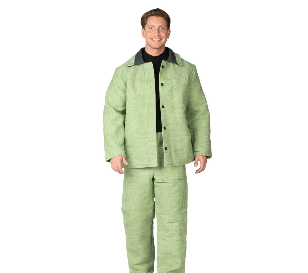 Костюм сварщика утеплённый брезентовый с огнестойкой пропиткой хаки - фото 4