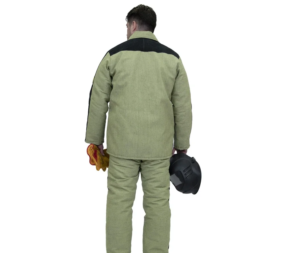 Костюм сварщика утеплённый со спилком чёрный/хаки (2,6м²) (куртка и брюки) - фото 4