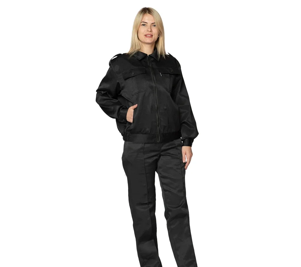Костюм женский "Альфа" чёрный для сотрудниц охранных предприятий (куртка и брюки) - фото 2