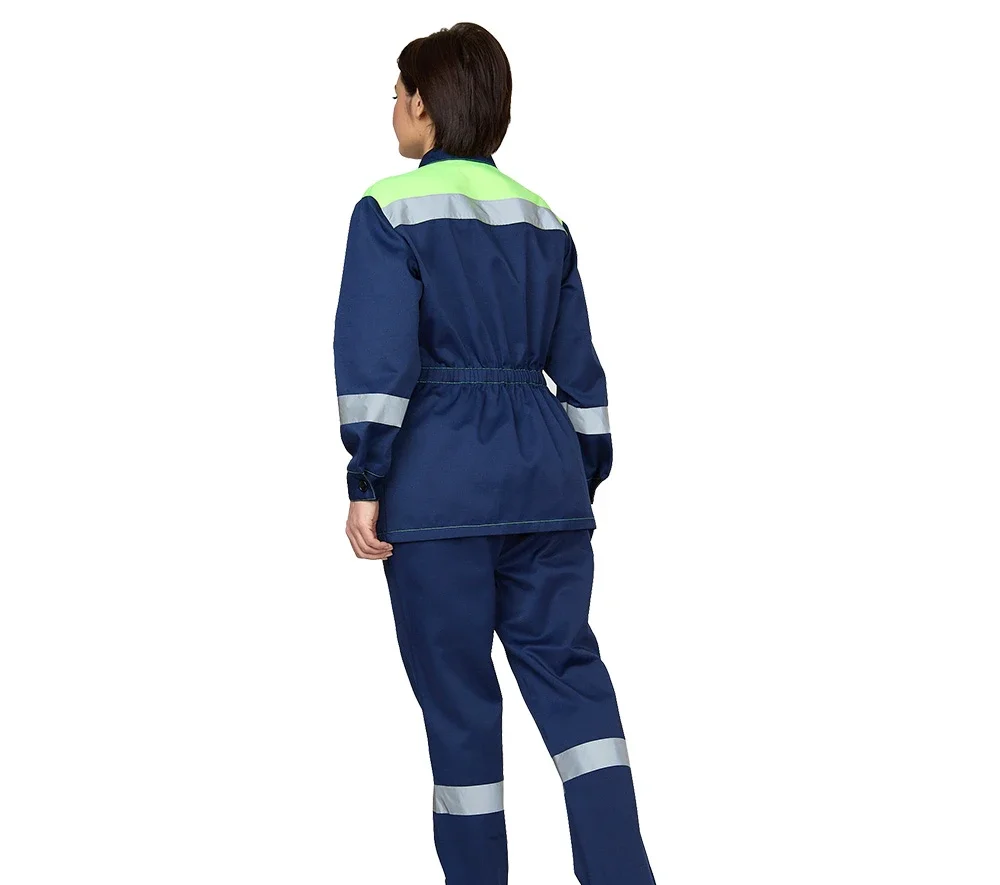 Костюм женский "Пантеон" синий/лимонный (куртка и брюки) - фото 4