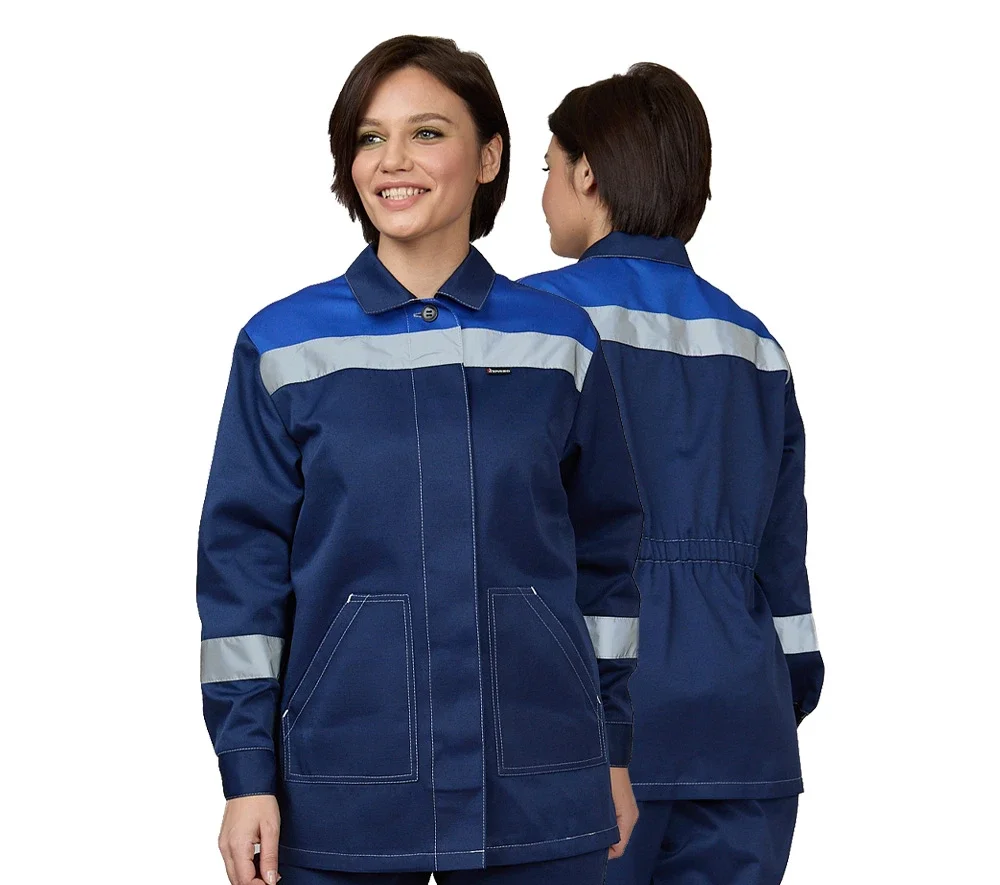 Костюм женский "Пантеон" синий/василёк (куртка и брюки) - фото 1