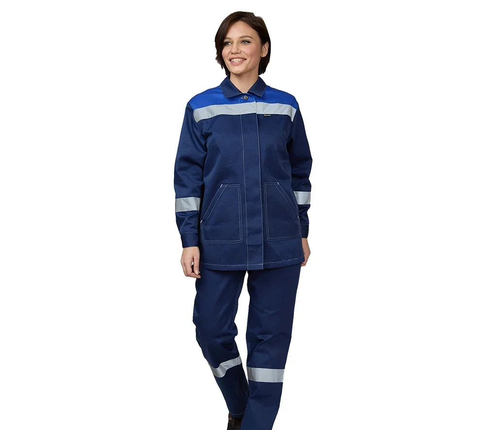 Костюм женский "Пантеон" синий/василёк (куртка и брюки) - фото 2