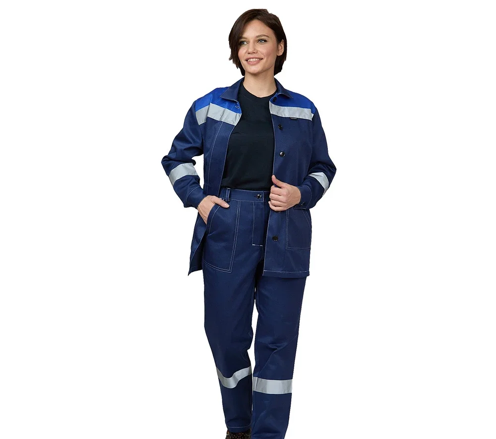 Костюм женский "Пантеон" синий/василёк (куртка и брюки) - фото 3