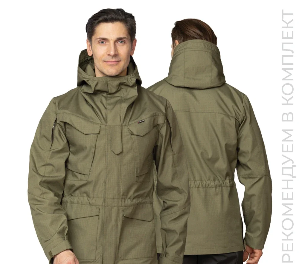 Куртка мужская демисезонная "Камелот" из ткани рип-стоп хаки - фото 1