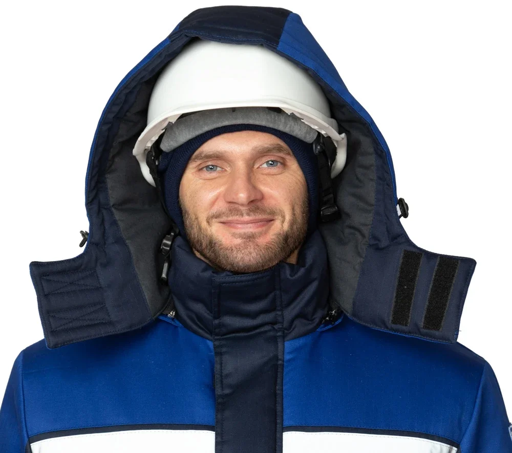 Куртка антистатическая мужская утеплённая "Антистат" тёмно-синий/василёк - фото 12