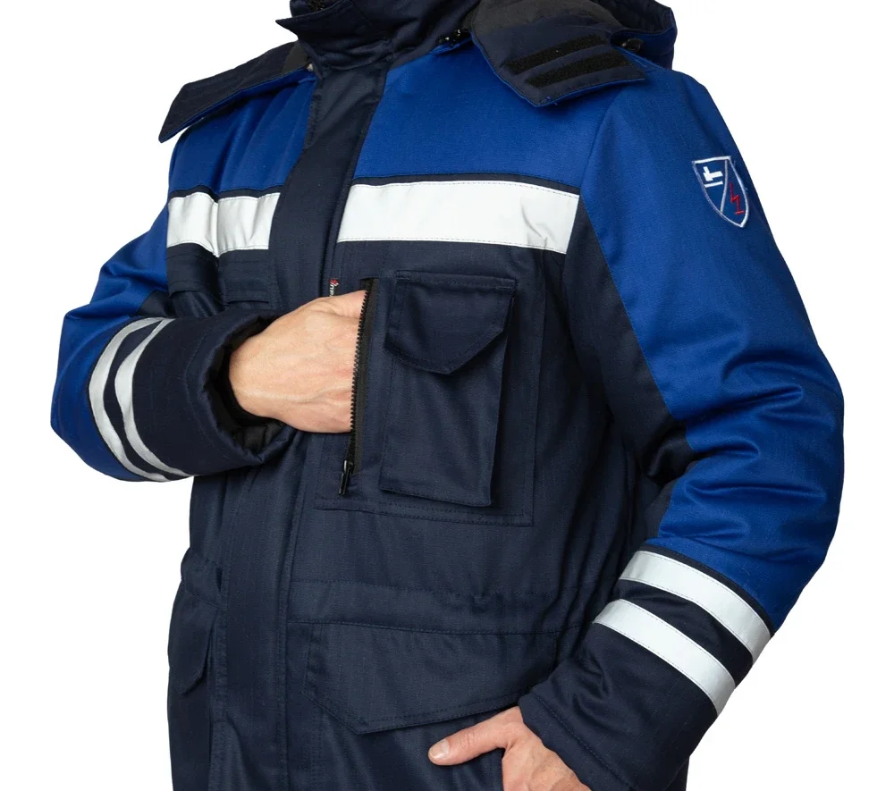 Куртка антистатическая мужская утеплённая "Антистат" тёмно-синий/василёк - фото 14