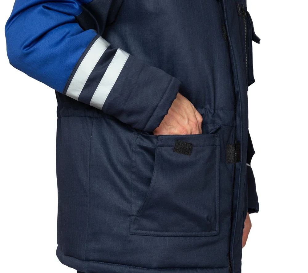 Куртка антистатическая мужская утеплённая "Антистат" тёмно-синий/василёк - фото 16