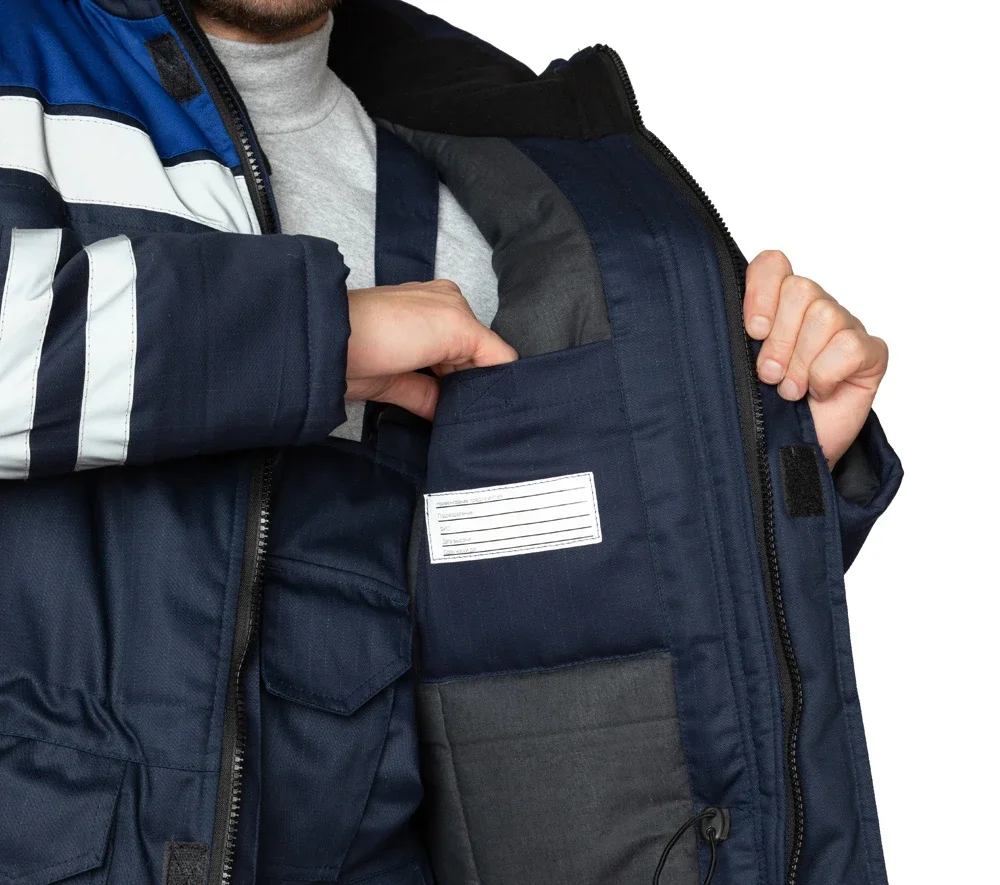 Куртка антистатическая мужская утеплённая "Антистат" тёмно-синий/василёк - фото 17