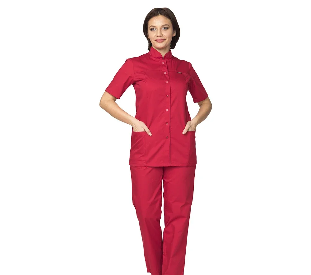 Куртка женская "Медик" красная - фото 3