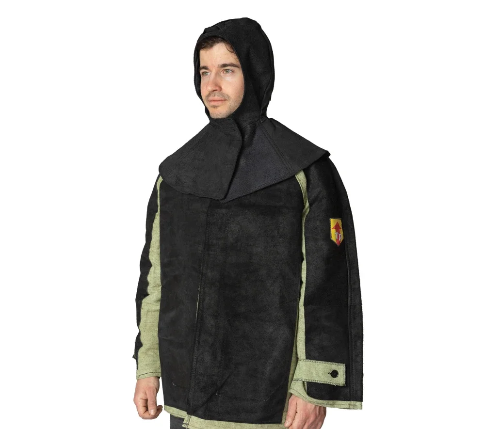 Подшлемник цельноспилковый с пелериной из натуральной кожи для сварщика - фото 2