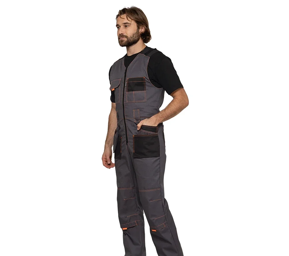 Полукомбинезон мужской "Бренд" серый/чёрный - фото 4