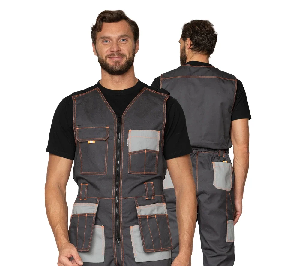 Полукомбинезон мужской "Бренд" серый/серый - фото 1