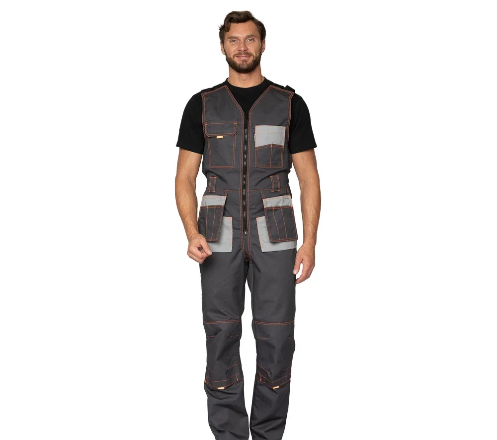 Полукомбинезон мужской "Бренд" серый/серый - фото 2