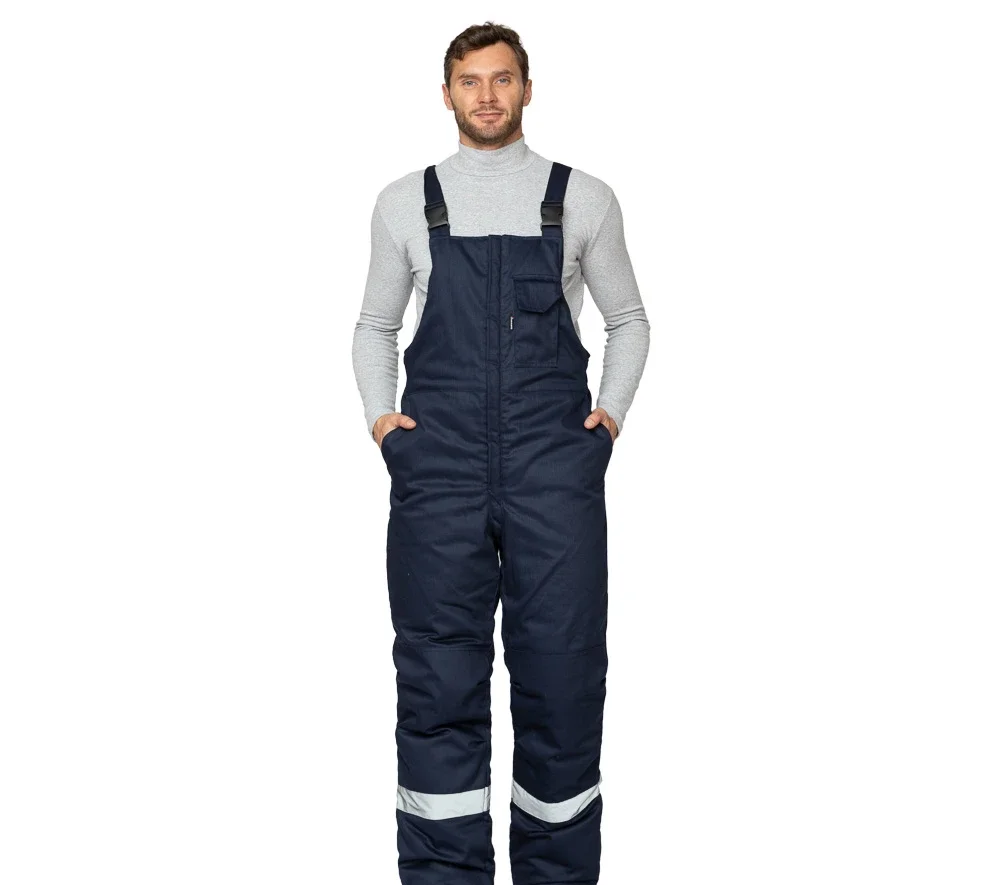 Полукомбинезон антистатический мужской утеплённый "Антистат" тёмно-синий - фото 2
