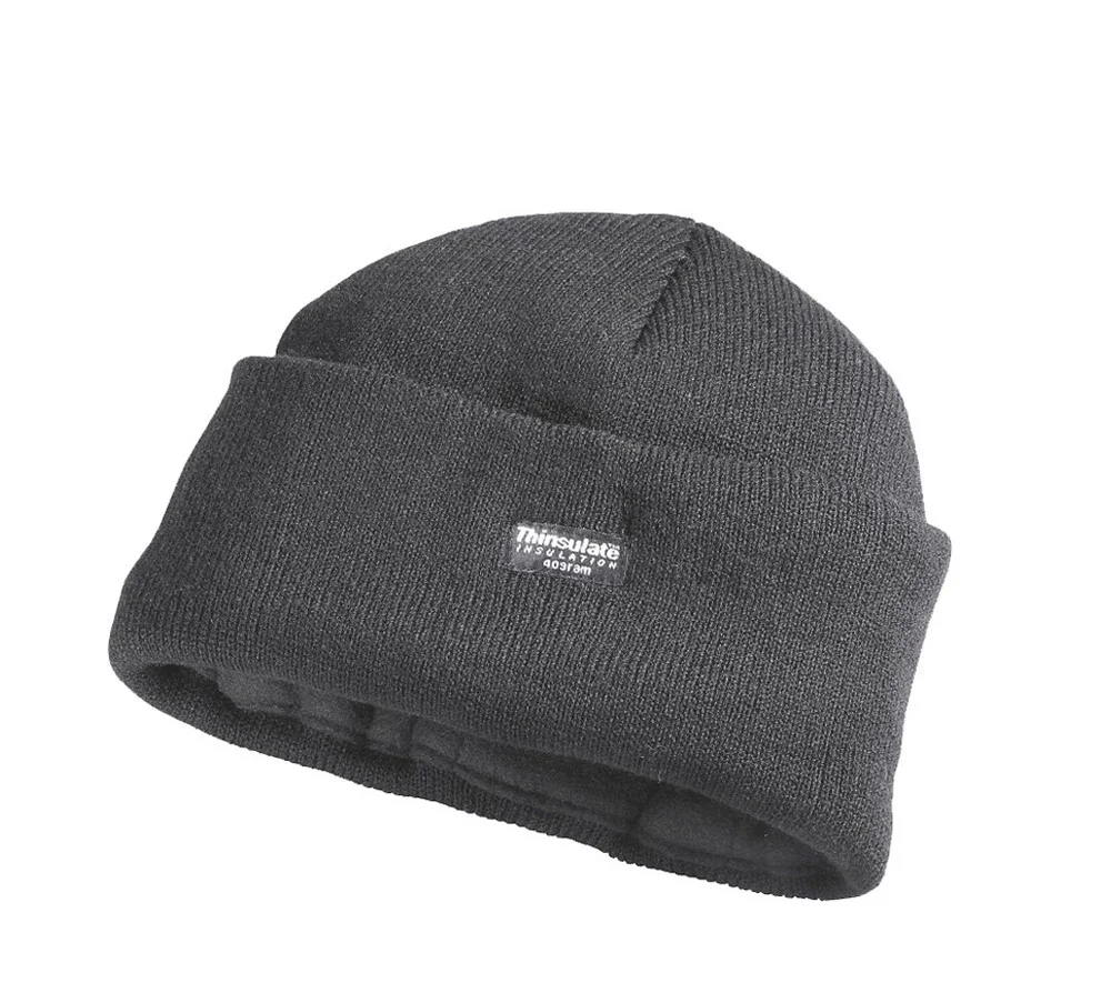 Шапка зимняя "Тинсулейт" универсальная трикотажная с подкладкой из флиса серая - фото 1