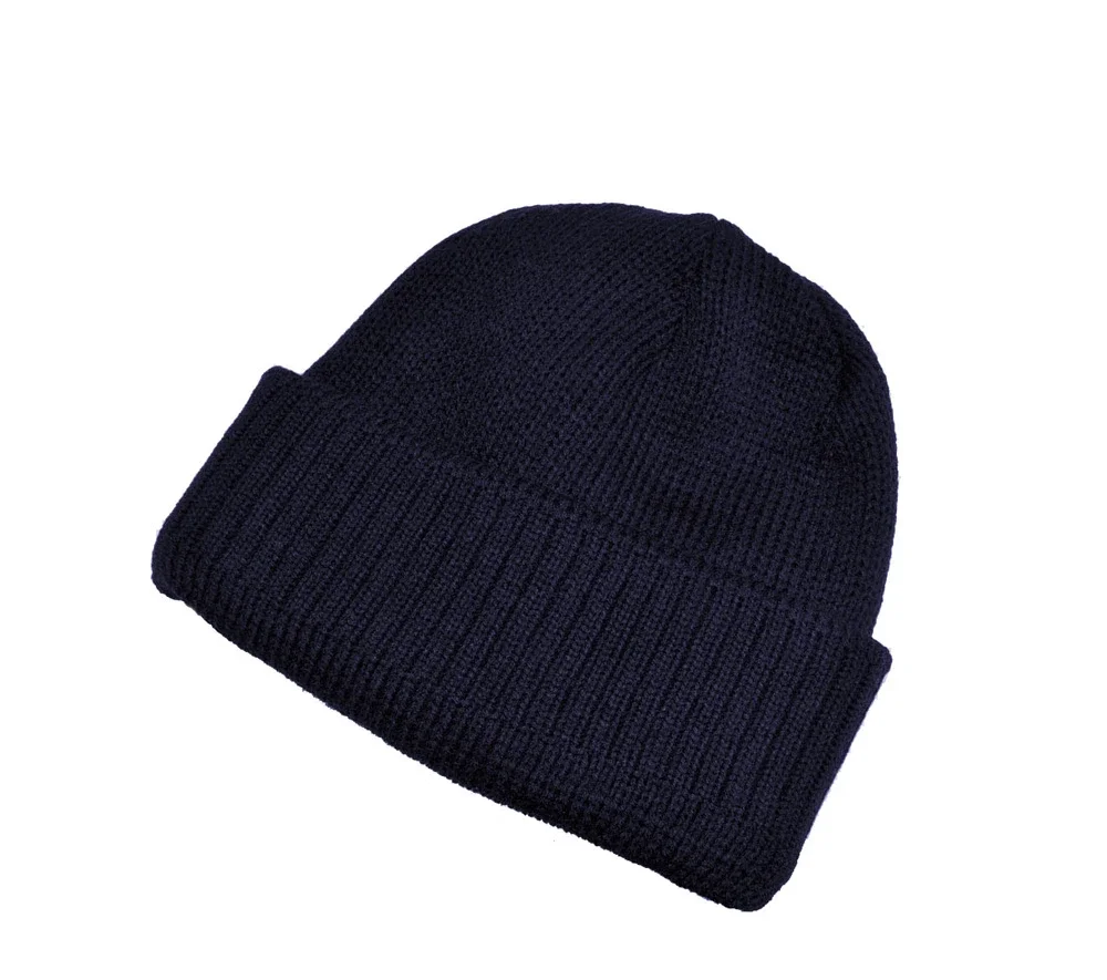 Шапка зимняя трикотажная синяя - фото 1